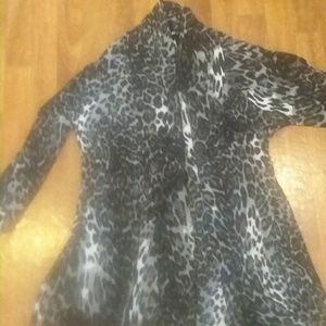 Black and white leopard print sweater